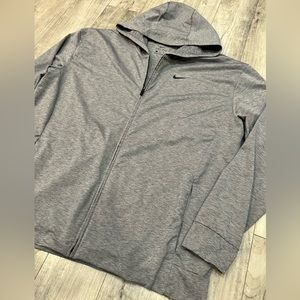 Nike zip front dri-fit hoodie Men’s XL Lightweight Gray